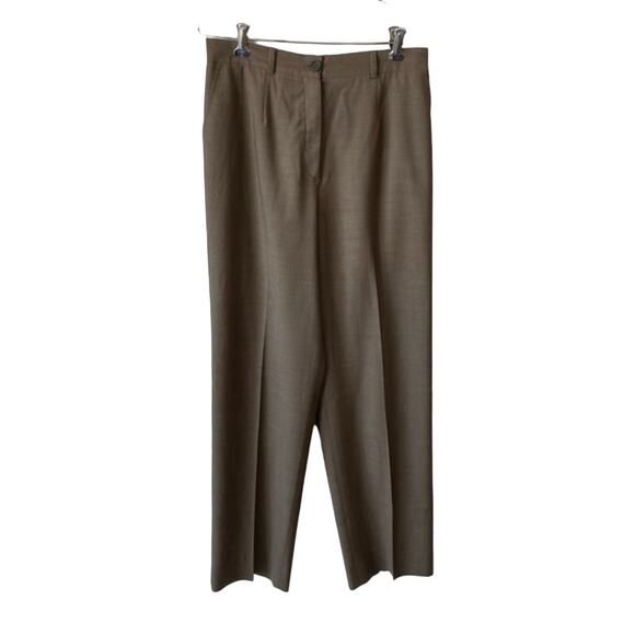 Zanella Vintage Trousers Size 8 Made Italy Olive Brown Classic High Waist Slacks - Picture 1 of 10